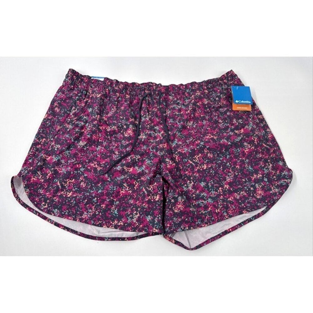Columbia Shorts Womens 3X Stretch Omni-Shade Pull On Colorful Hiking Gym 6" NEW